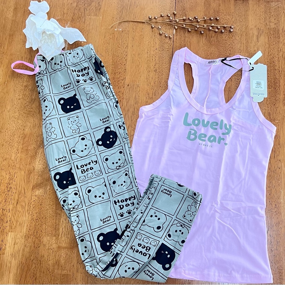 Women's Pajama Set - Pink and Gray